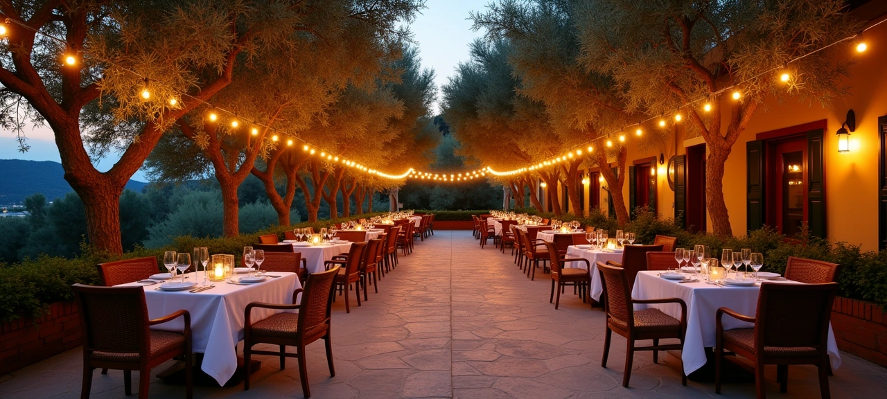 Outdoor terrace dining area